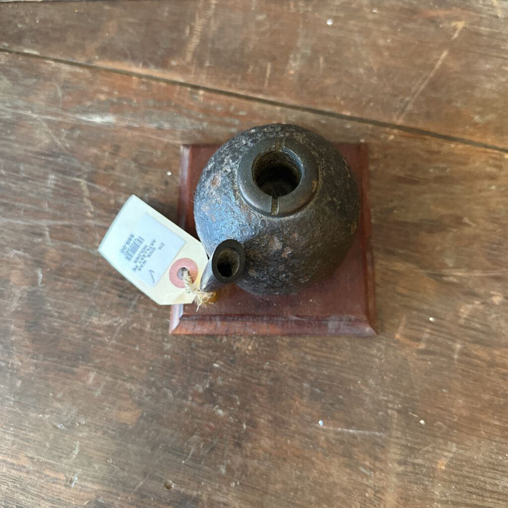 CIVIL WAR ARTILLERY PEN HOLDER AND INK WELL