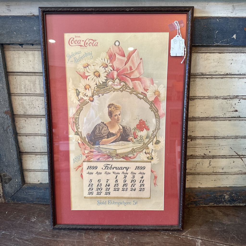 FRAMED 1899 COKE CALENDER