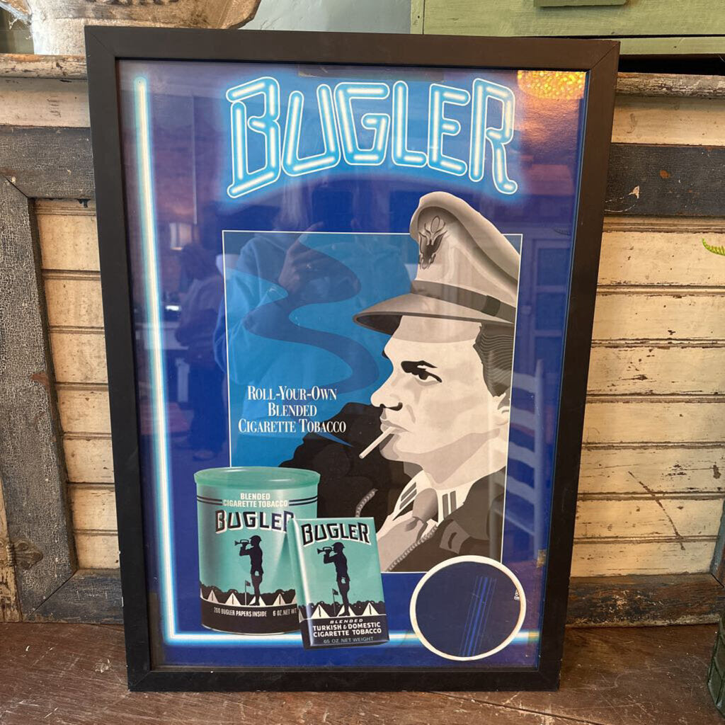 FRAMED BUGLER TOBACCO POSTER