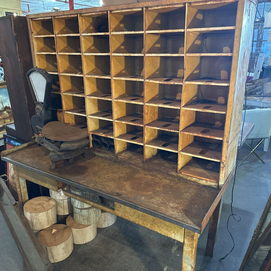 VINTAGE MAIL SORTER TABLE