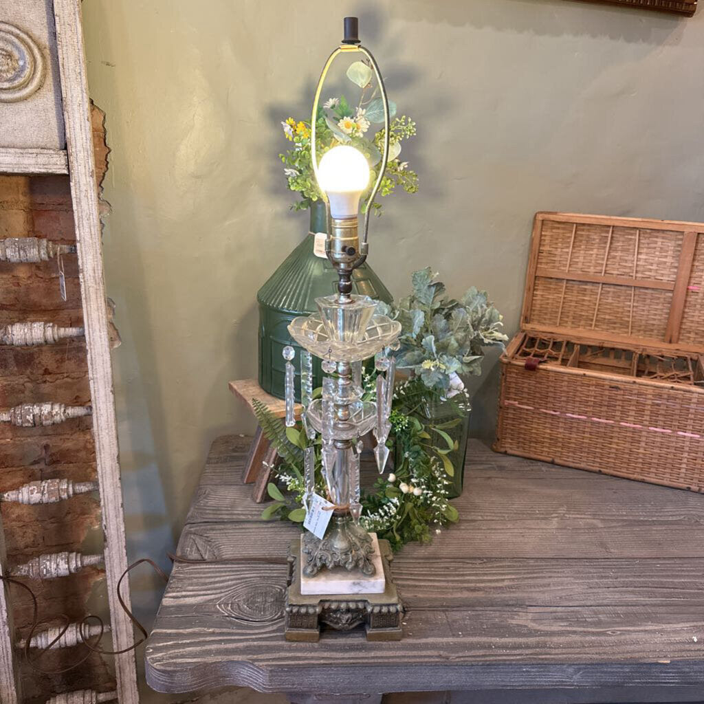 CRYSTAL AND MARBLE LAMP
