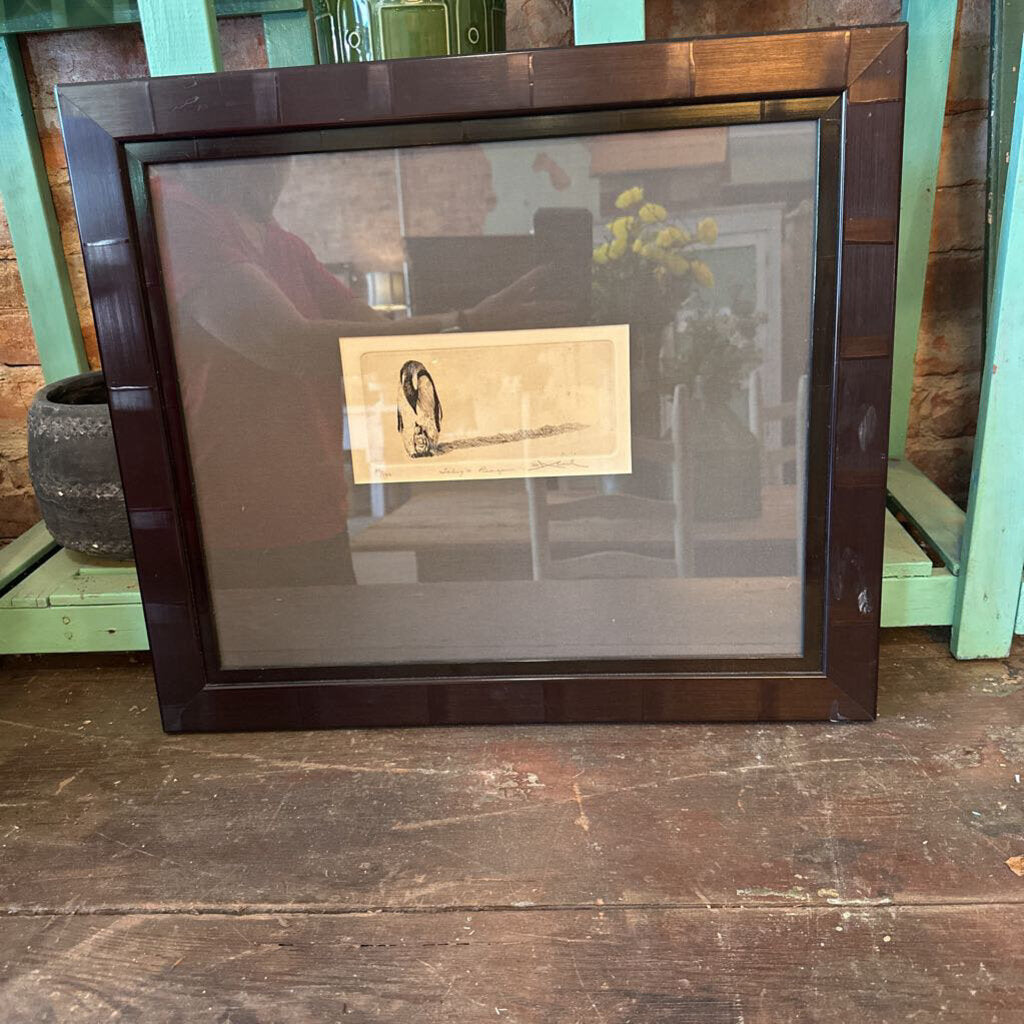 GALLERY FRAMED ORIGINAL ETCHING "TOBEY'S PENGUIN" SIGNED AND NUMBERED