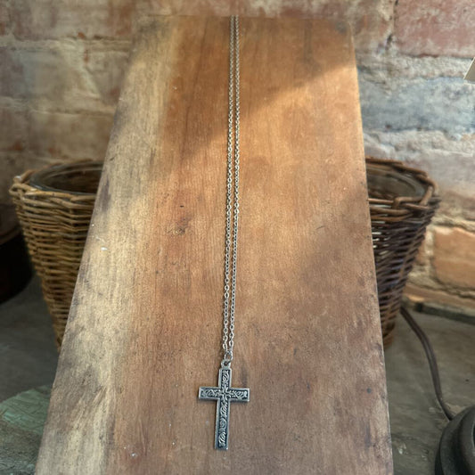 ENGRAVED CROSS NECKLACE