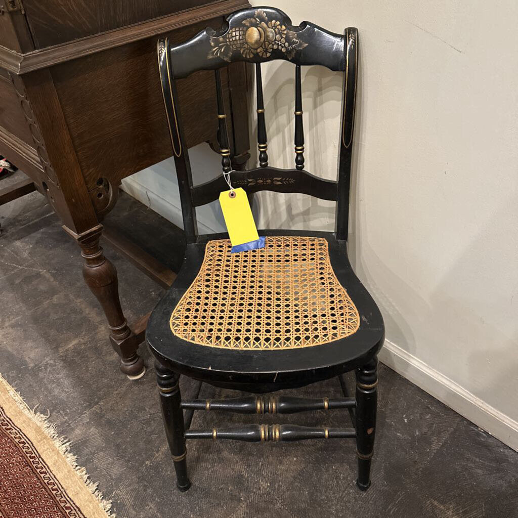 CANE BOTTON HIGH BACK CHAIR