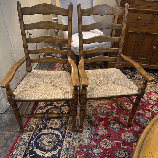 RUSH SEAT ARM CHAIRS