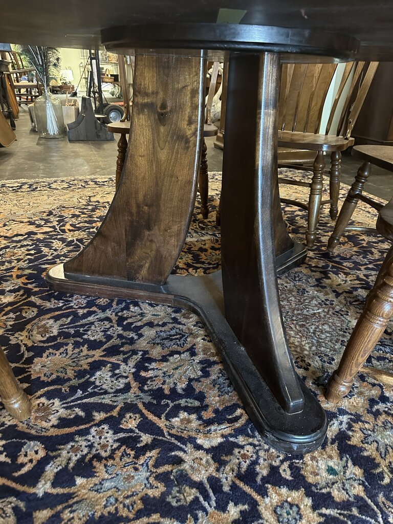 HANDMADE BLACK WALNUT ROUND DINING TABLE