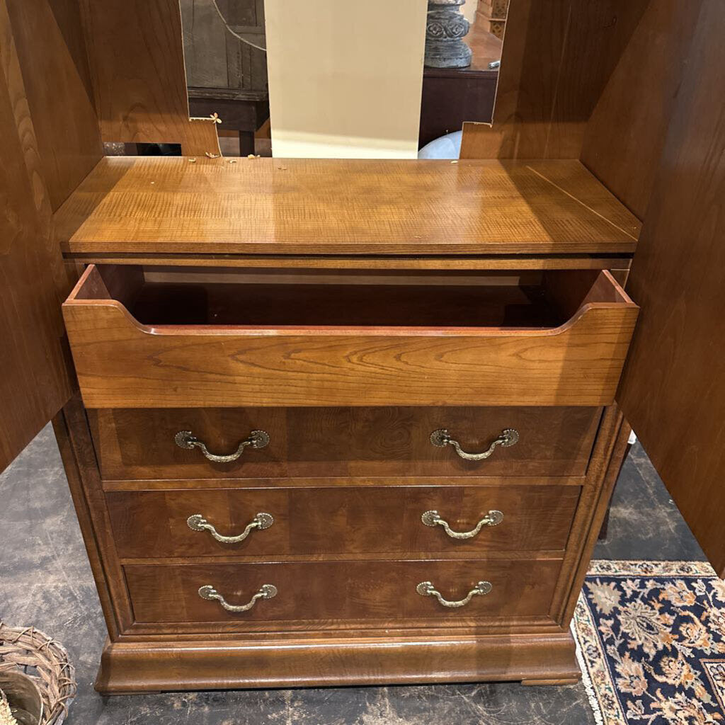 HENDREDON CHARLES X BURLED WALNUT ARMOIRE
