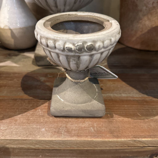 BEADED PEDESTAL URN