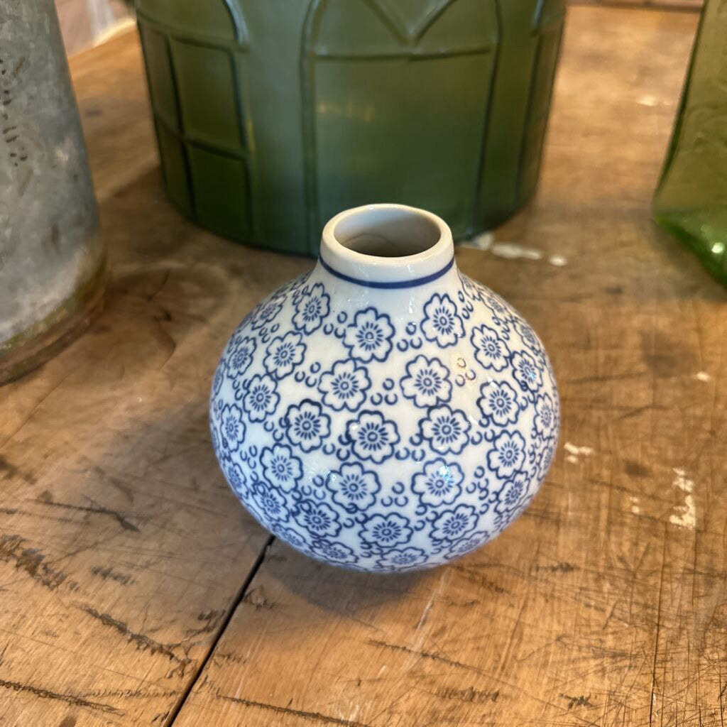 HAND STAMPED STONEWARE VASE