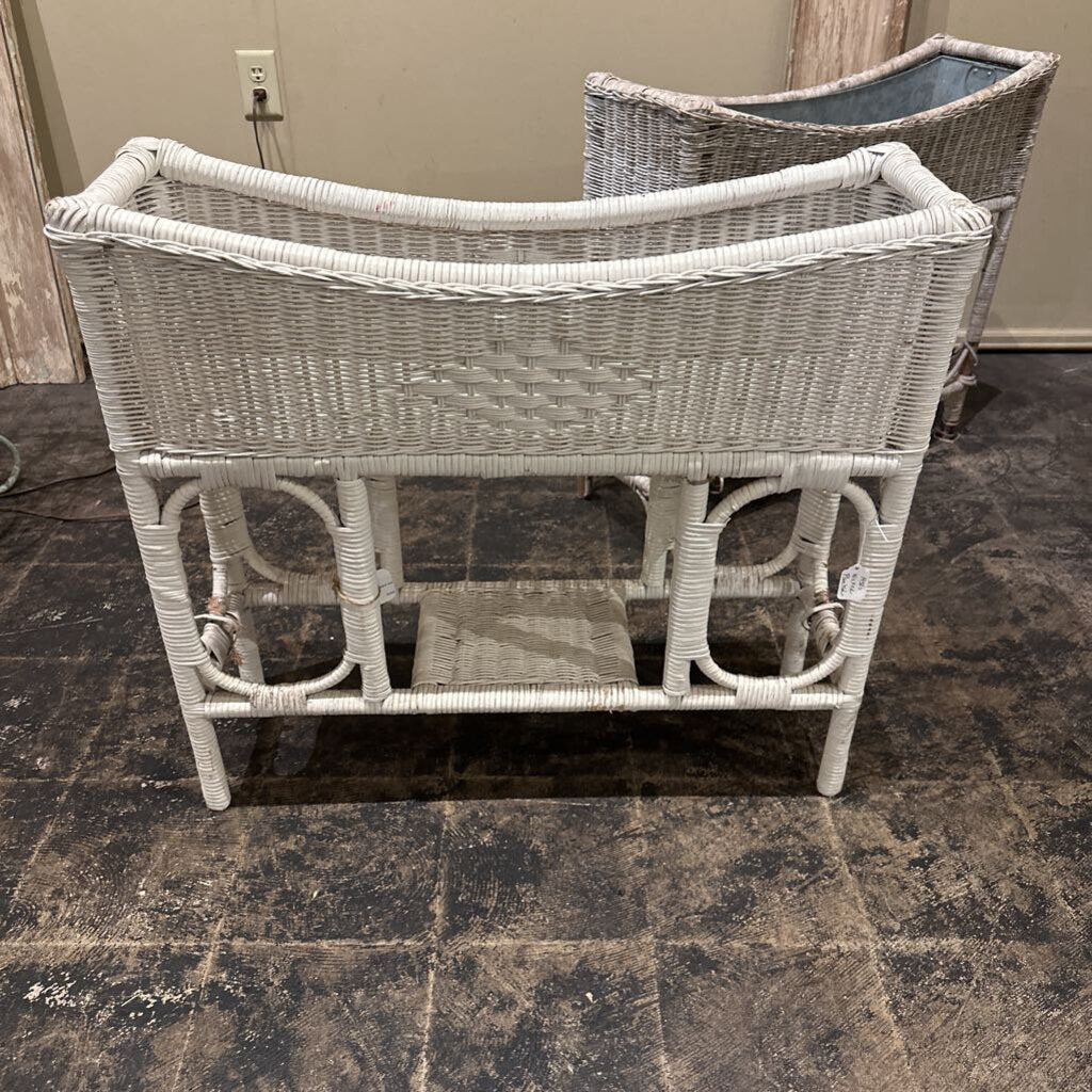WICKER PLANTER WITH WICKER BOTTOM- 1950'S