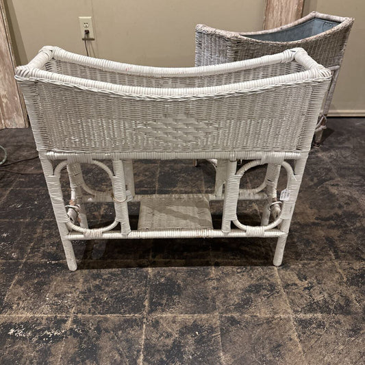WICKER PLANTER WITH WICKER BOTTOM- 1950'S