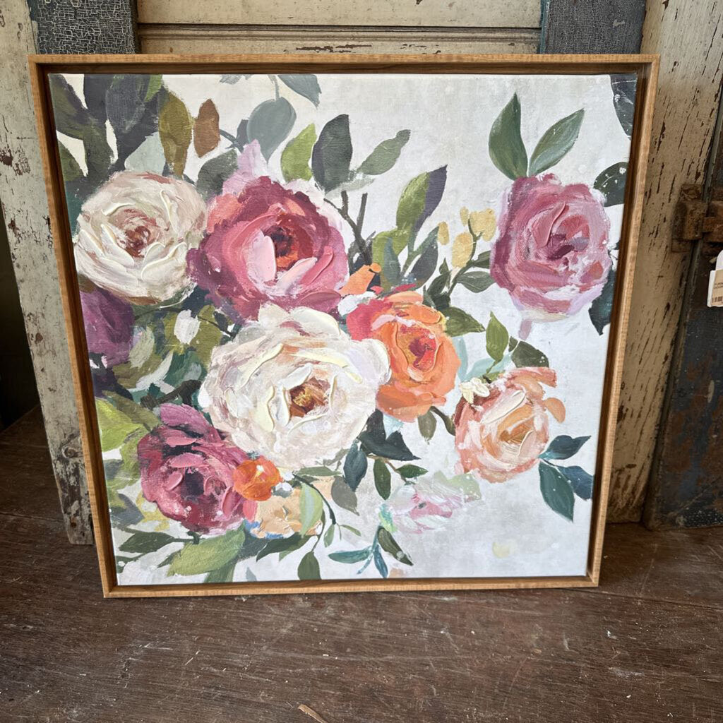 FRAMED CANVAS OF FLOWERS