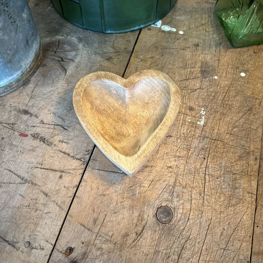 HEART SHAPED WOODEN BOWL