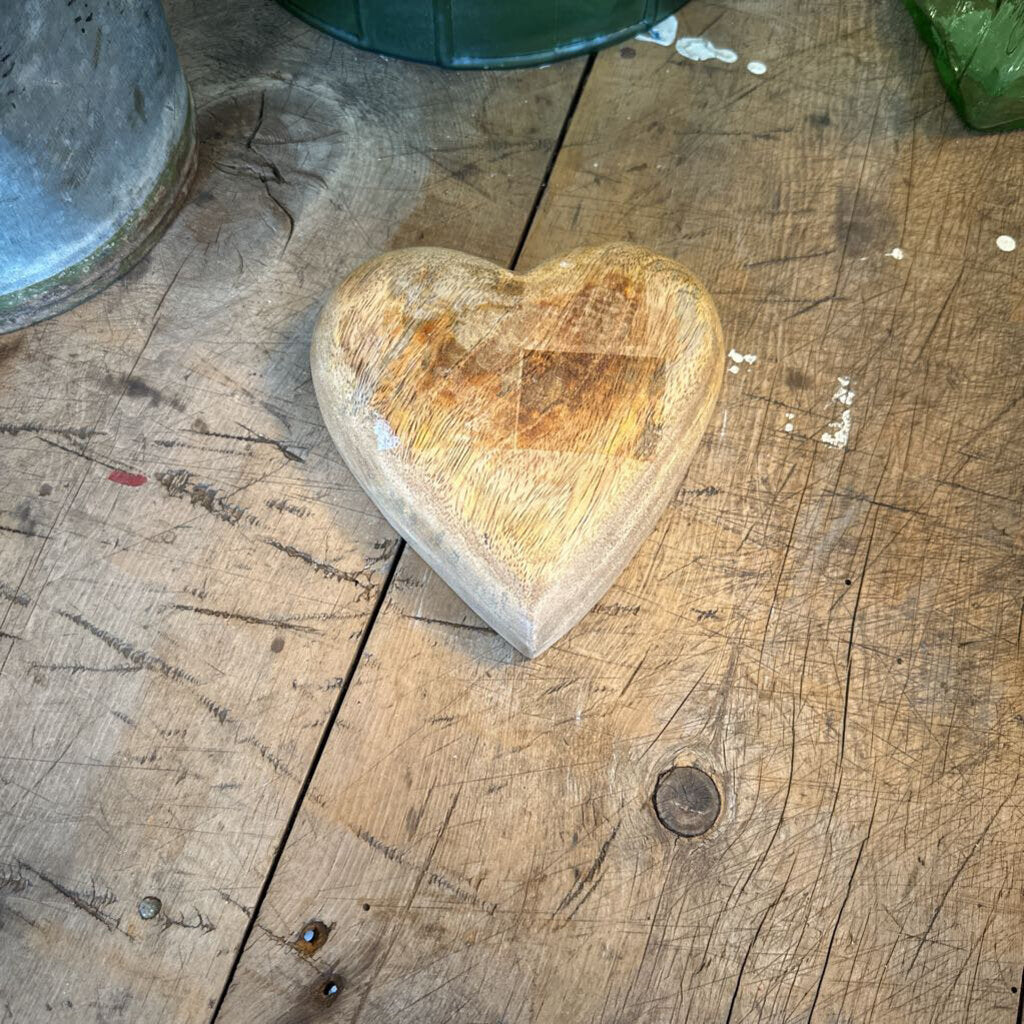 HEART SHAPED WOODEN BOWL