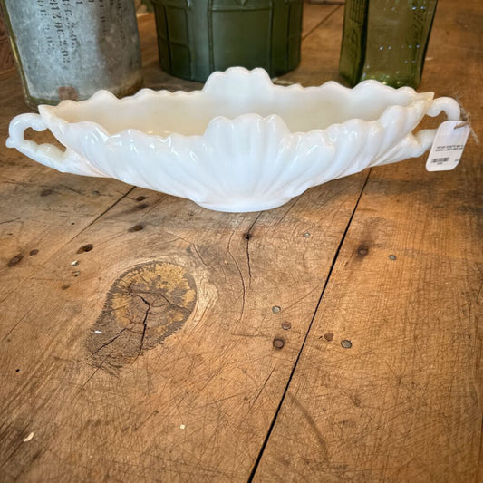 VINTAGE JEANETTE MILK GLASS GONDOLA, CIRCA 1950'S