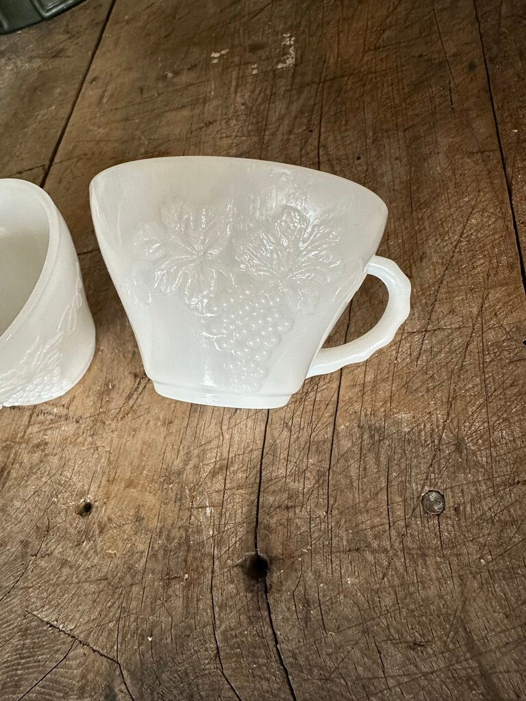 MILK GLASS TEA CUPS