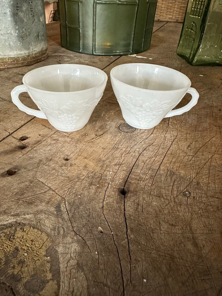 MILK GLASS TEA CUPS