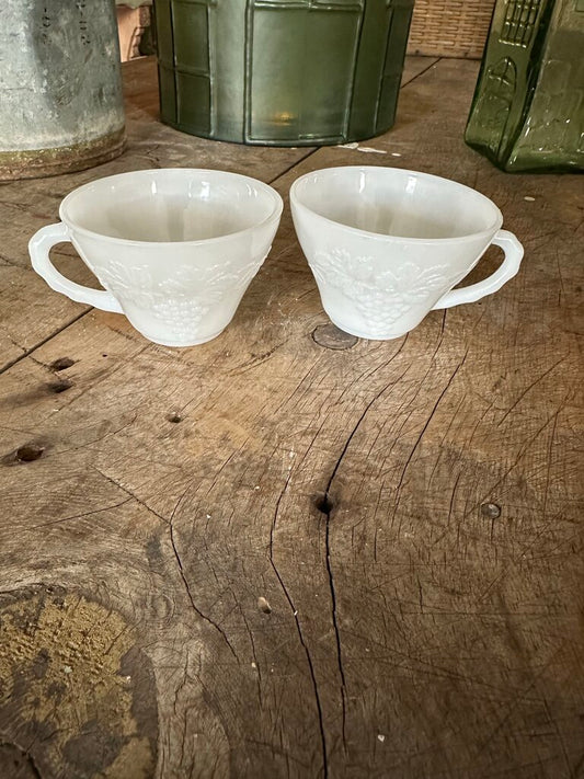 MILK GLASS TEA CUPS