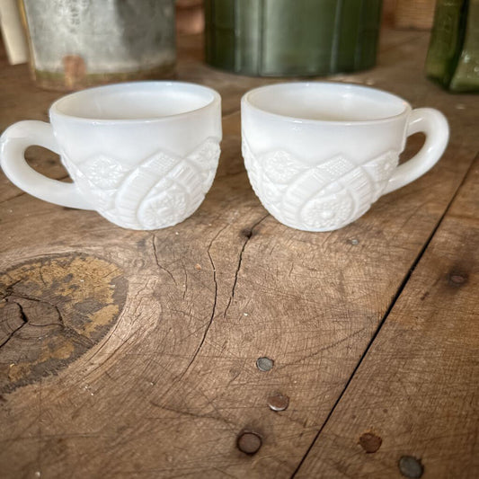 MILK GLASS TEA CUPS