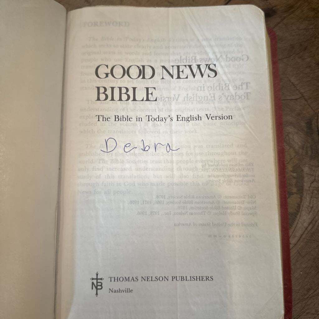 GOOD NEWS BIBLE TODAY'S ENGLISH VERSION