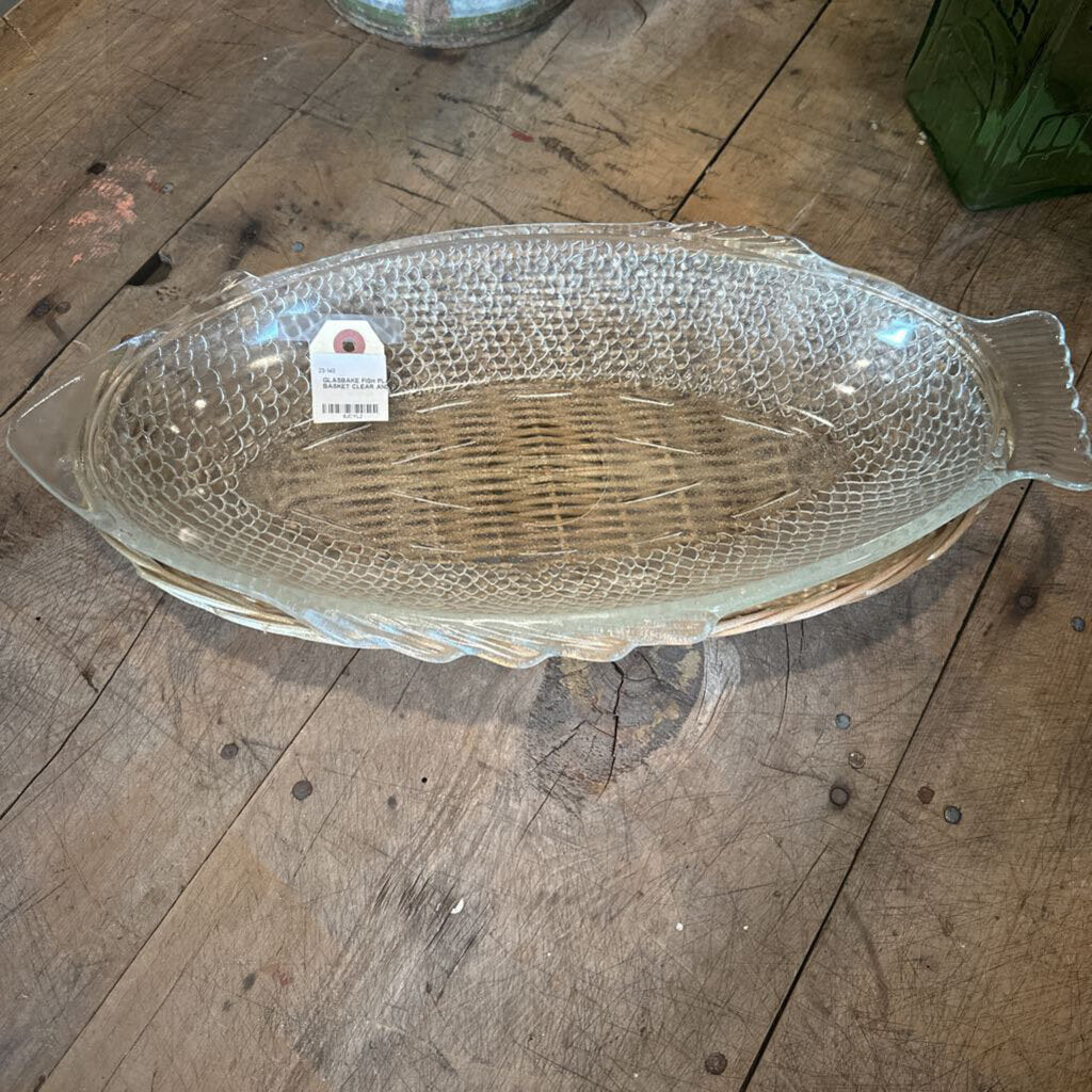 GLASBAKE FISH PLATTER WITH BASKET