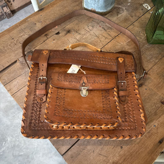 GENUINE LEATHER SATCHEL
