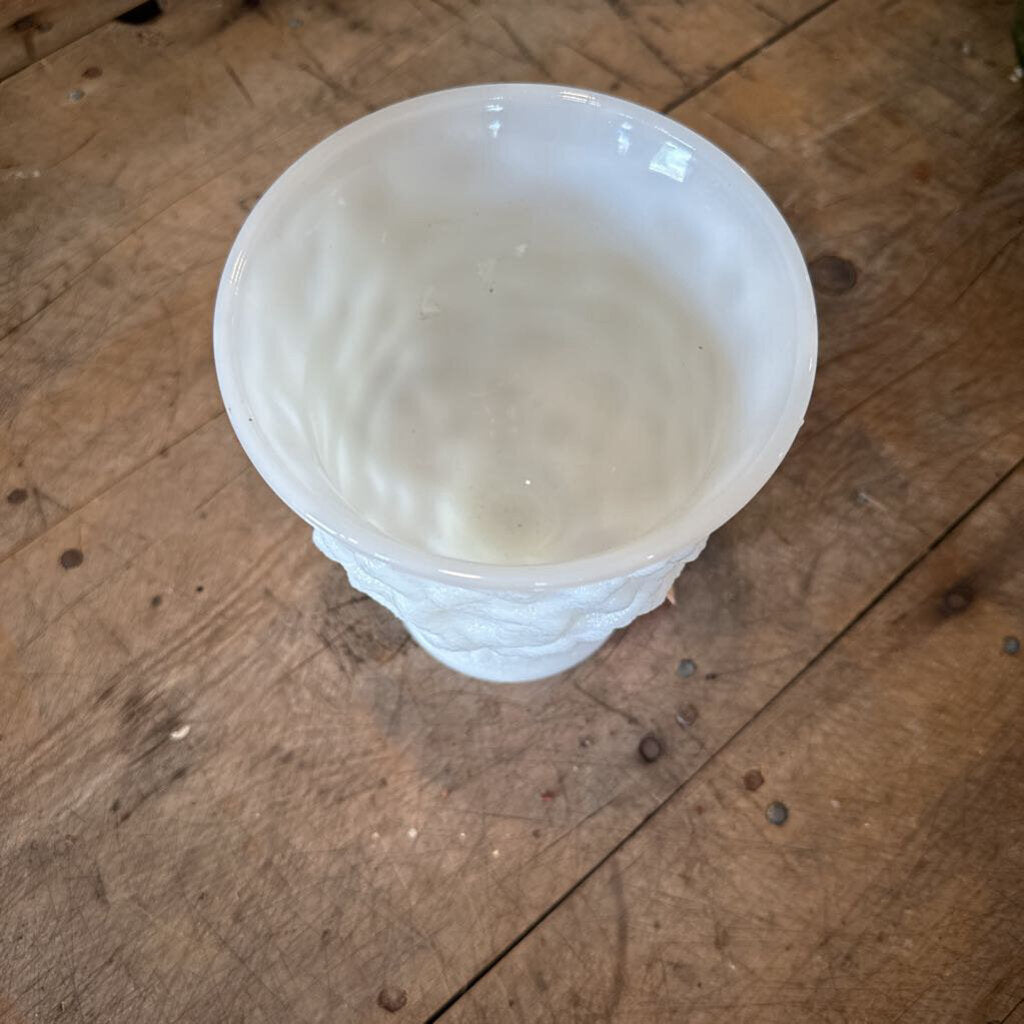 EO BRODY MILK GLASS PEDESTAL VASE