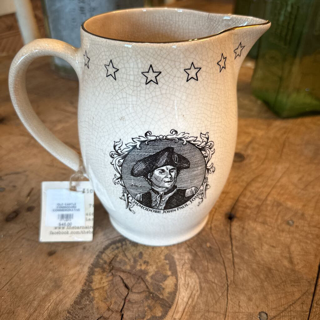 OLD CASTLE COMMEMORATIVE COMMODORE JOH PAUL JONES PITCHER