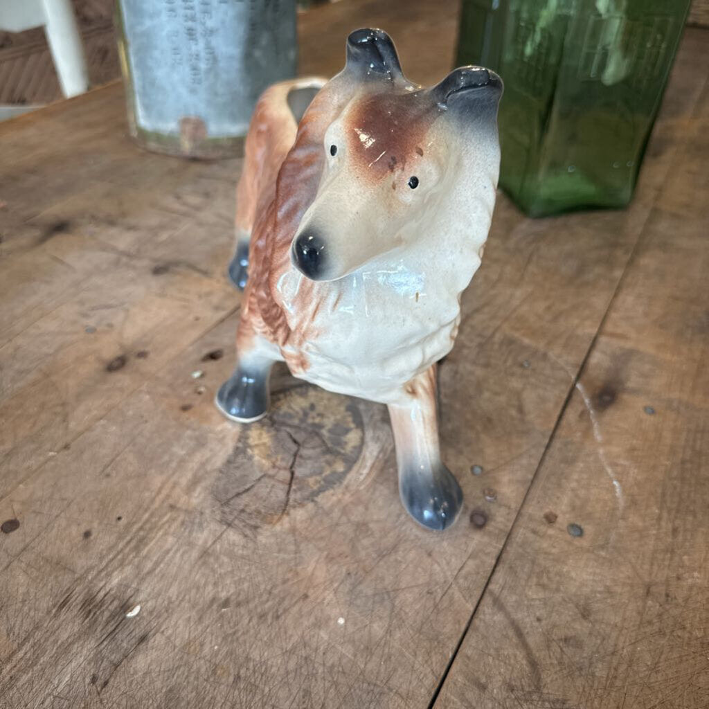 CERAMIC COLLIE PLANTER