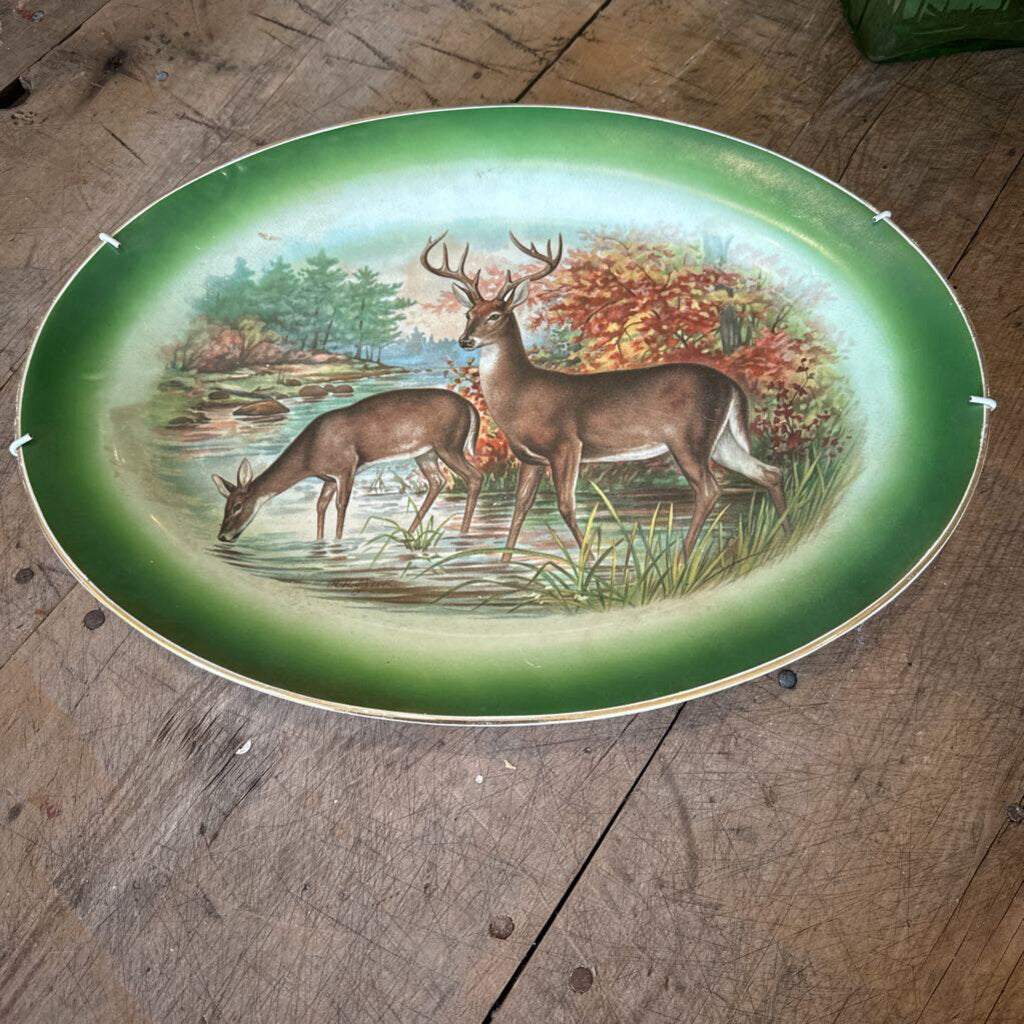 BUFFALO POTTERY DEER PLATTER