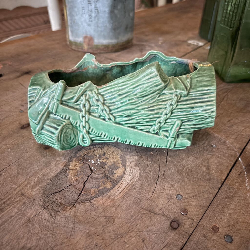 CERAMIC LOG PLANTER