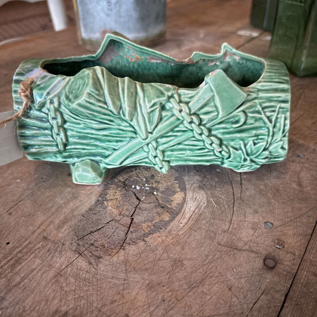 CERAMIC LOG PLANTER