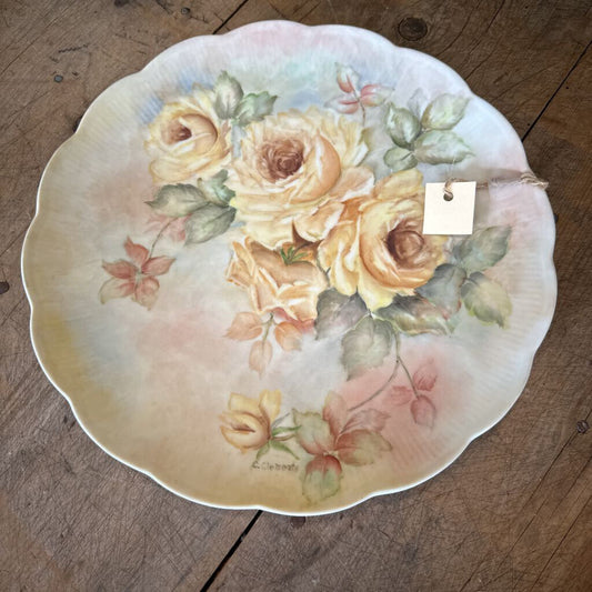 HAND PAINTED FLORAL PLATE FROM WESTERN GERMANY