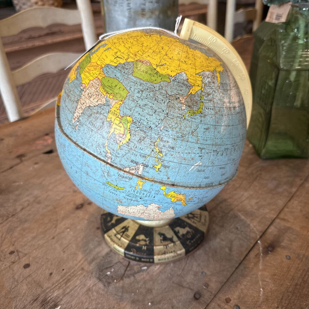 METAL GLOBE ON STAND
