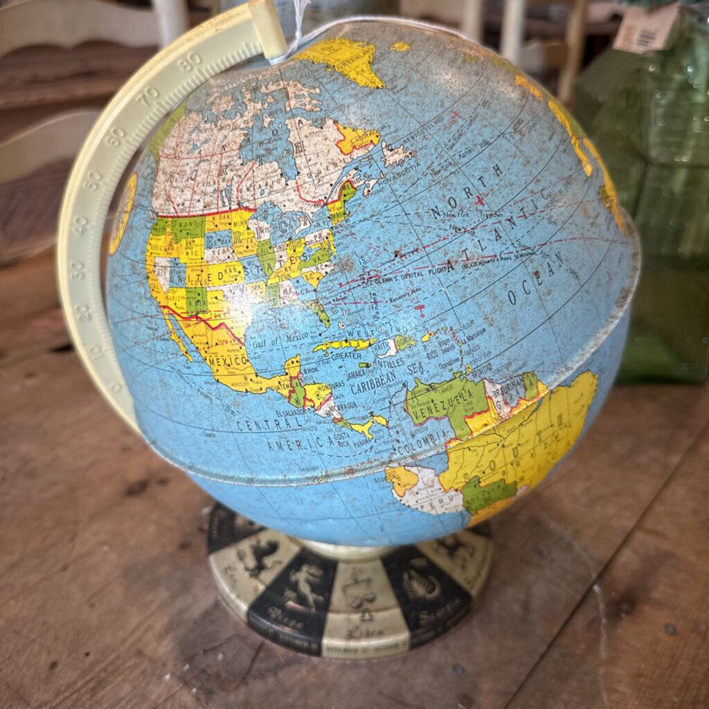 METAL GLOBE ON STAND