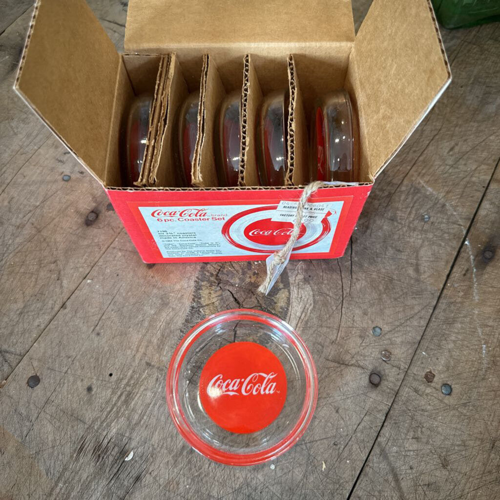 COCA-COLA GLASS COASTER SET