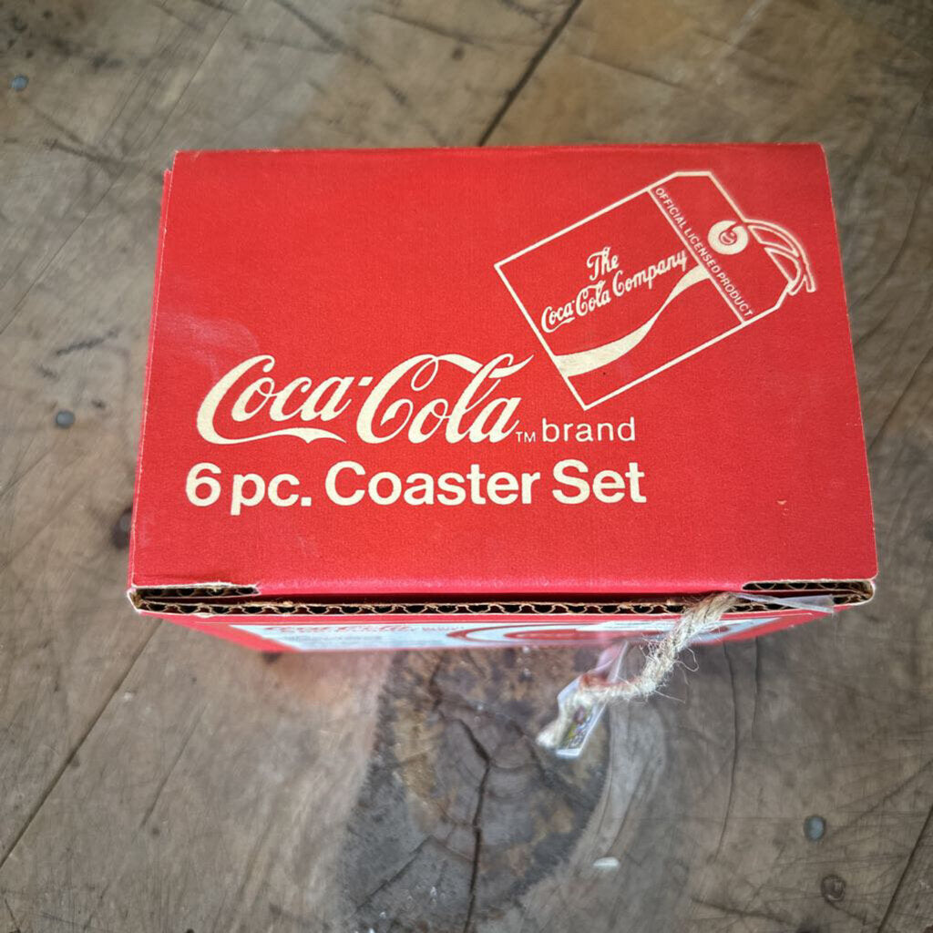 COCA-COLA GLASS COASTER SET