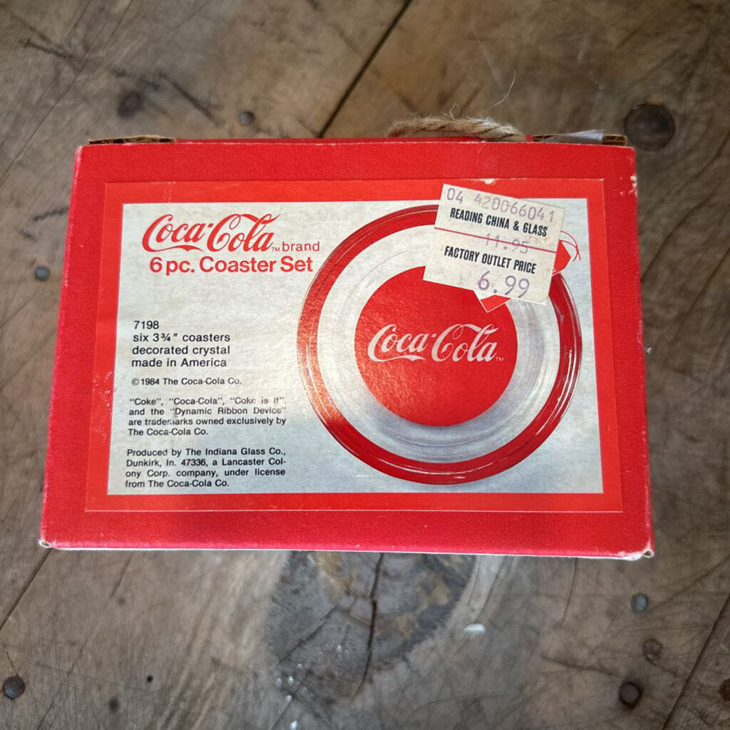 COCA-COLA GLASS COASTER SET