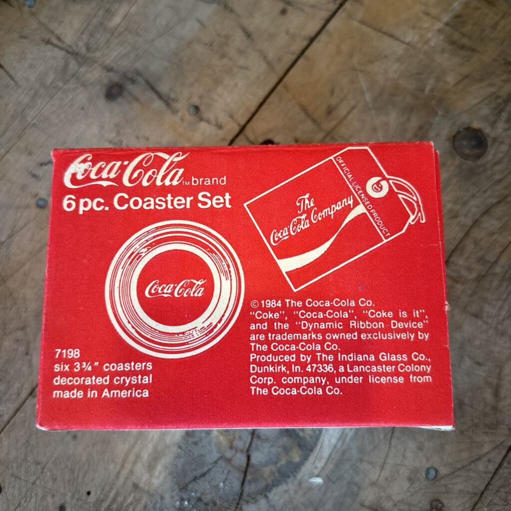 COCA-COLA GLASS COASTER SET