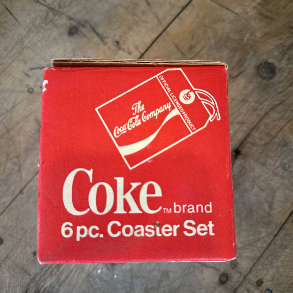 COCA-COLA GLASS COASTER SET