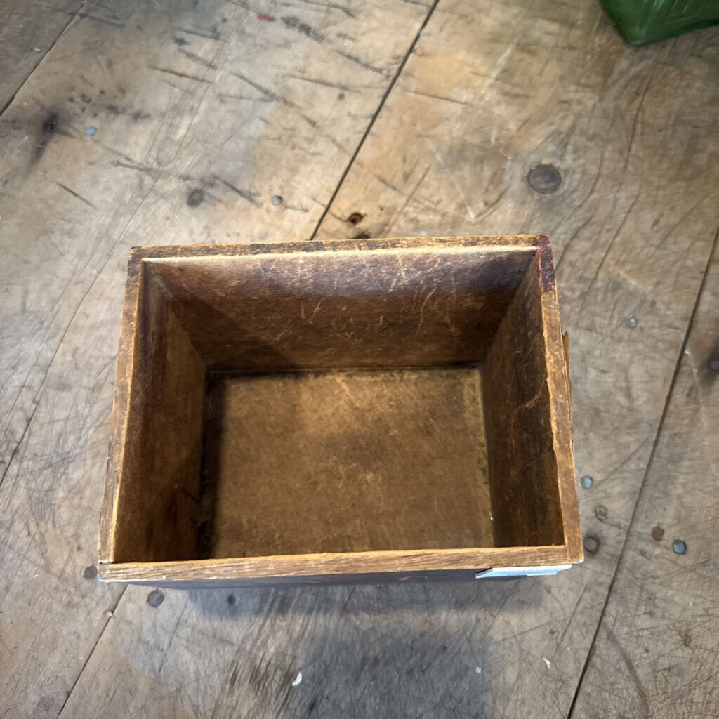WOODEN SEWING MACHINE OIL BOX