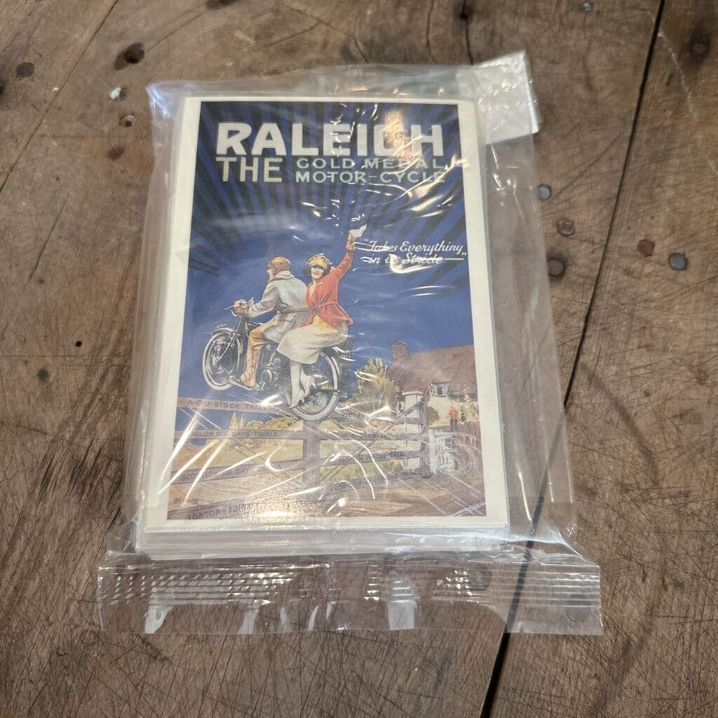 BAG OF ASSORTED MOTORCYCLE POSTCARDS