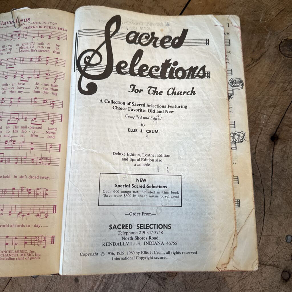 SACRED SELECTIONS HYMNAL