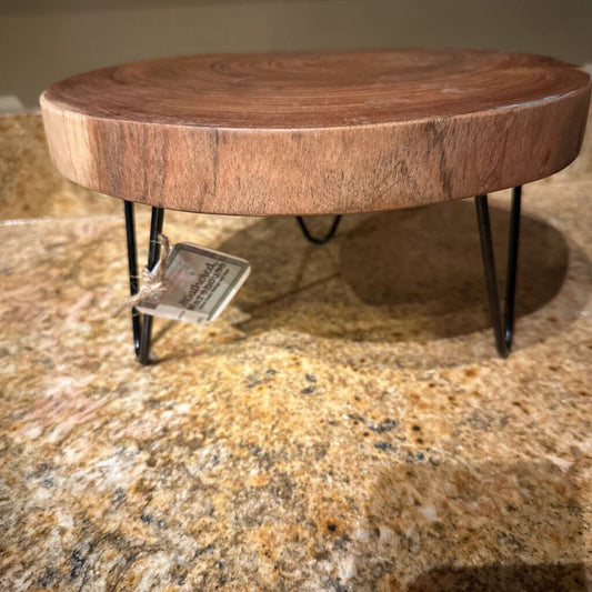 WOOD AND METAL PLANT STAND/RISER