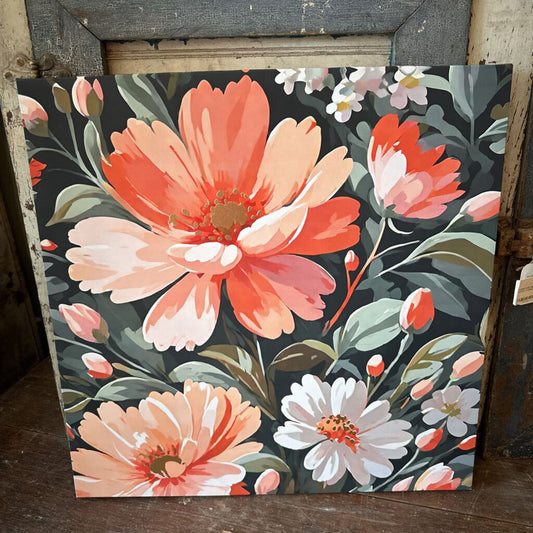 COLORFUL FLOWER PRINT ON CANVAS