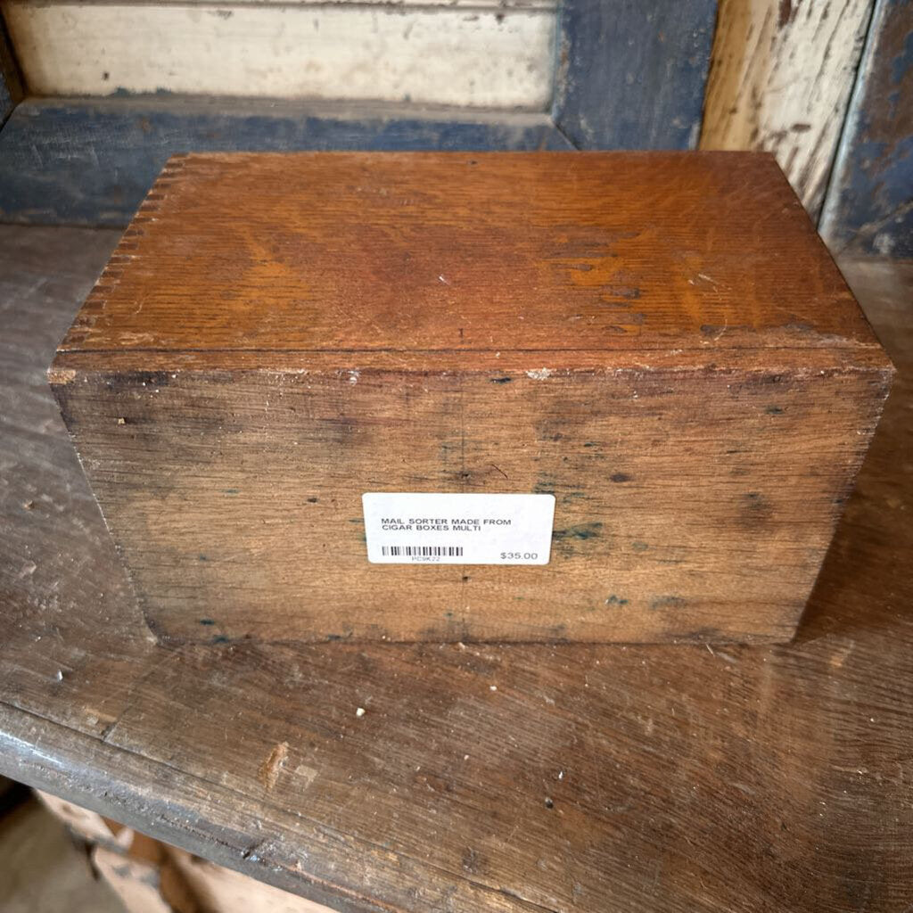 MAIL SORTER MADE FROM CIGAR BOXES