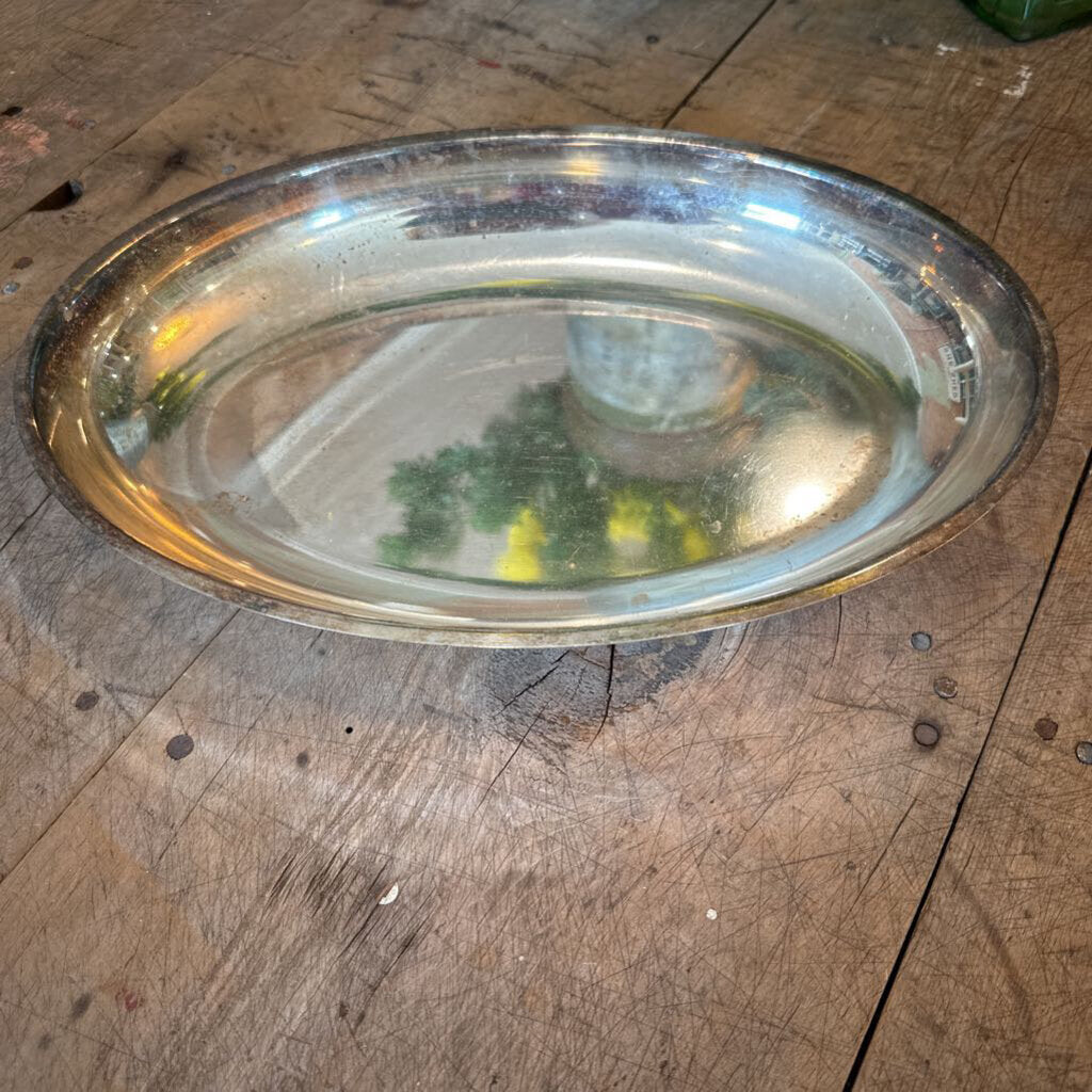 SILVER-PLATED OVAL SERVING BOWL