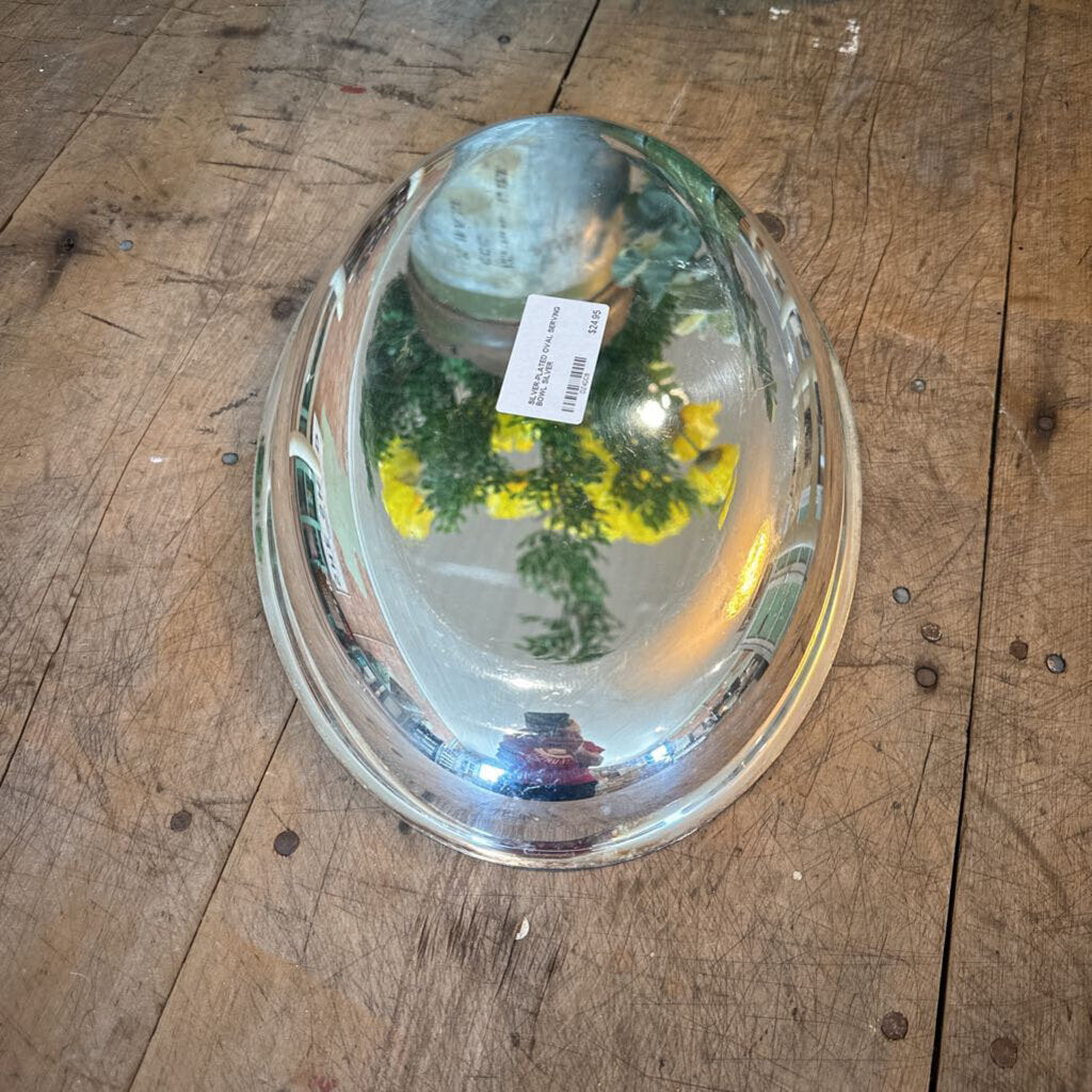 SILVER-PLATED OVAL SERVING BOWL