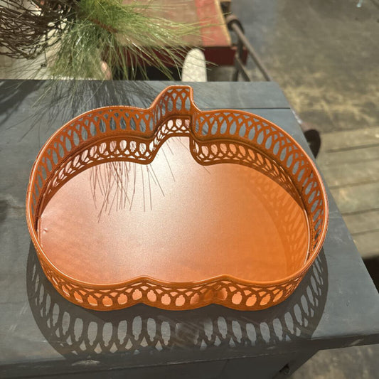 METAL PUMPKIN SHAPED TRAY