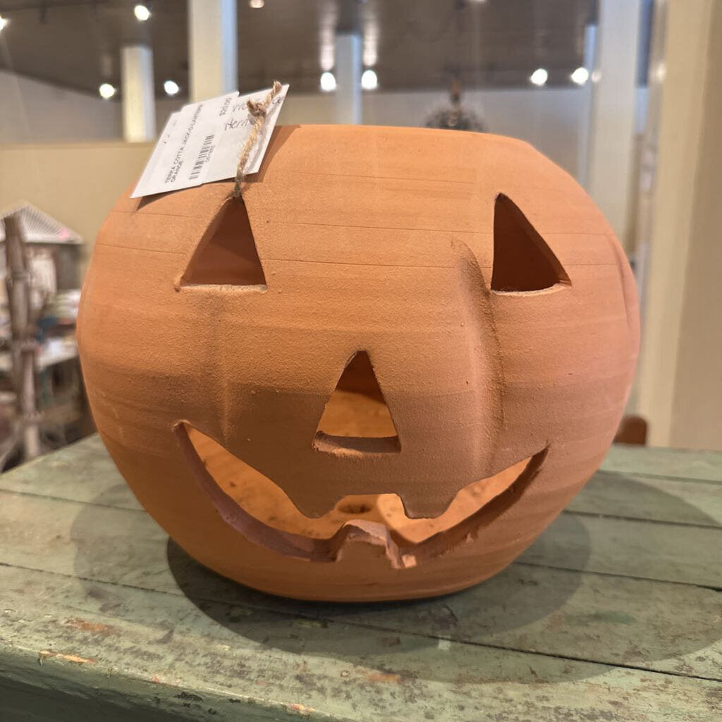 TERRA COTTA JACK-O-LANTERN